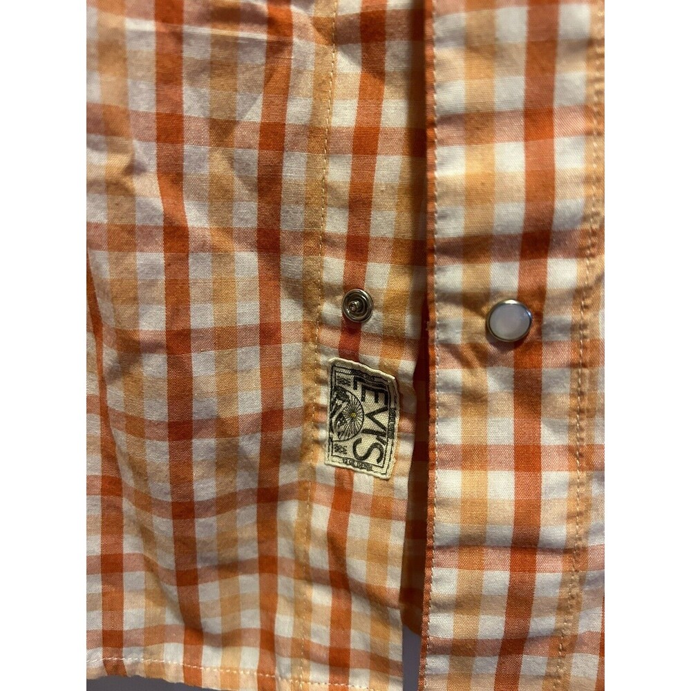 Levis Modern Plaid Western Shirt Mens Size Large Long Sleeve Pearl Snap Vintage - Picture 3 of 9